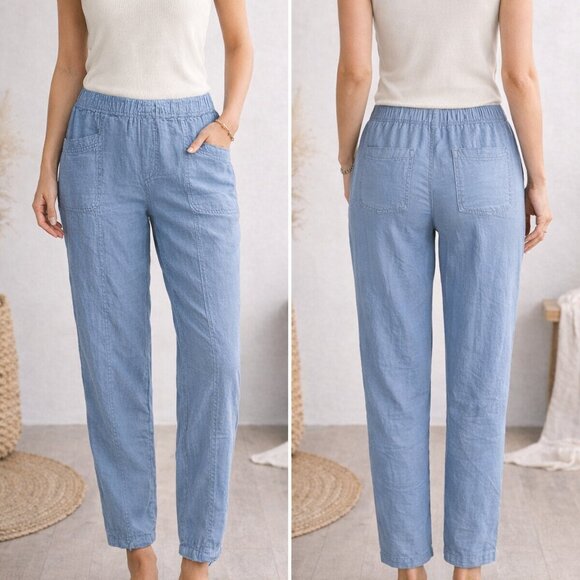 Cynthia Rowley Pants - Cynthia Rowley blue 100% Linen Pants | Size L